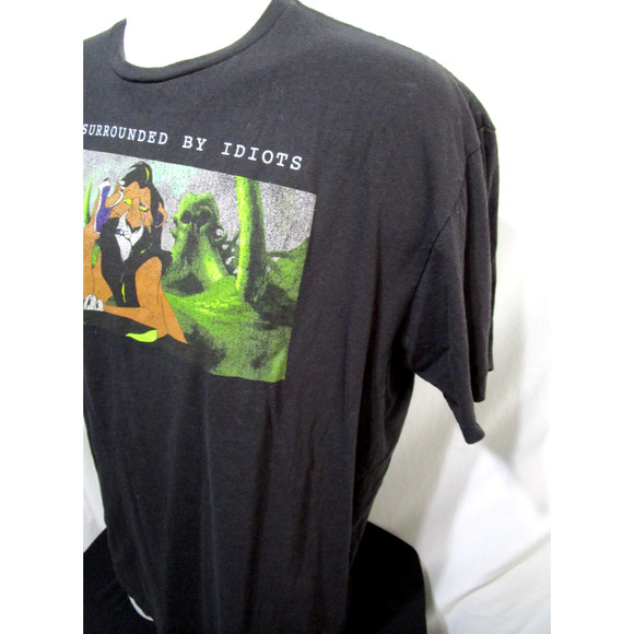 Disney Lion King Scar I'm Surrounded by Idiots Black T-Shirt Men 2XL - Picture 5 of 7